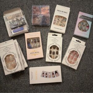 Lot 10 Assorted Press-on Nail Tips Sets & Hombre 100+ Box 
Shades of Pink Brown